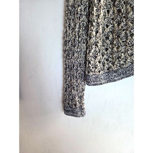 Zara Women Metallic Silver Grey Thread Knit Cotton Cardigan Sweater size Medium - Picture 6 of 8